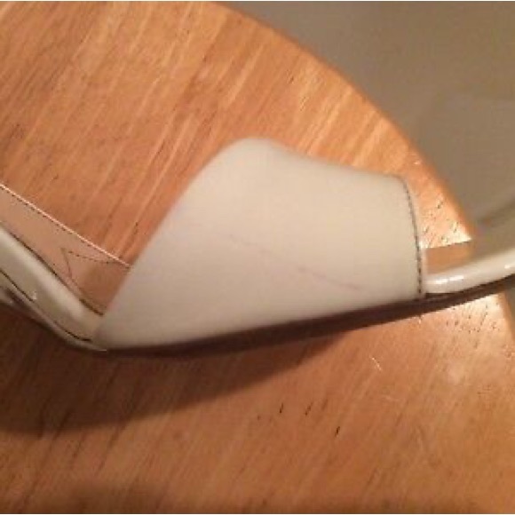 Prada White Patent Leather Metallic Heel Ankle Strap Sandals 38 US 8 - Picture 7 of 7